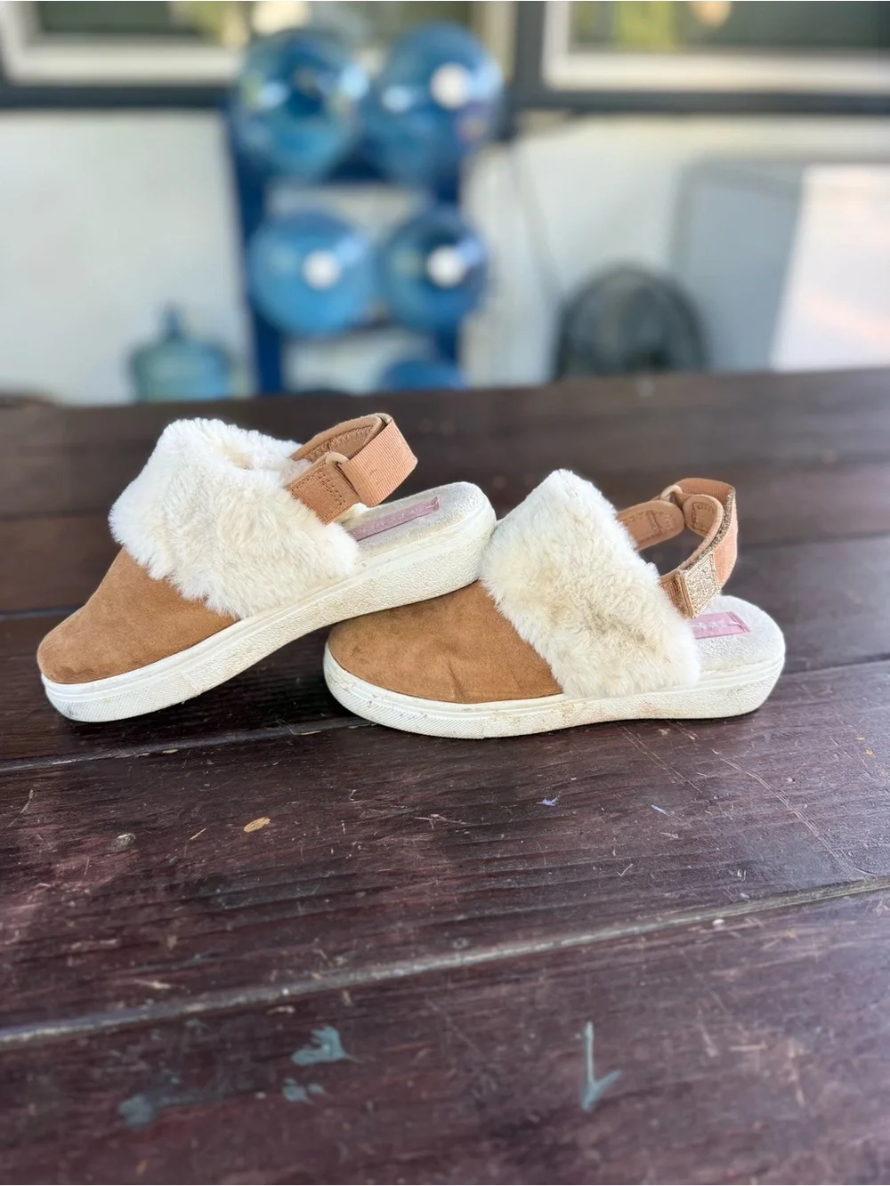 SKECHERS Cozy Faux Suede Faux Fur Lined Slip-On Kids Brown US 3